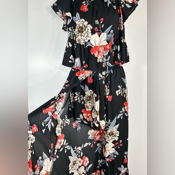 Peach Love Matching Floral Set Top And Shorts With Skirt Overlay Size Small - Picture 1 of 10